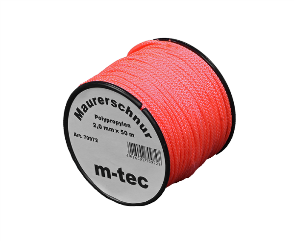 Lot-Maurerschnur 50 m Rolle 20 mm orange-fluoreszierend Polypropylen