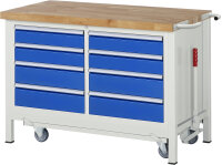 RAU Werkbank mit Fahrgestell 8477, B1250xT700xH880mm,...