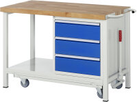 RAU Werkbank mit Fahrgestell 8157, B1250xT700xH880mm,...