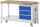 RAU Werkbank mit Fahrgestell 8157, B1500xT700xH880mm, 3xSchublade-VA, 15-8157A6-157B4F.11