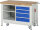 RAU Werkbank mit Fahrgestell 8463, B1250xT700xH880mm, 4xSchublade-VA, 15-8463A2-127B4F.11