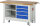 RAU Werkbank mit Fahrgestell 8463, B1500xT700xH880mm, 4xSchublade-VA, 15-8463A2-157B4F.11