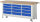 RAU Werkbank mit Fahrgestell 8579, B2000xT700xH880mm, 12xSchublade-VA, 15-8579A2-207B4F.11