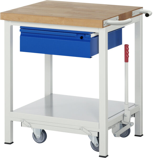 RAU Werkbank mit Fahrgestell 8001I6, B750xT700xH880mm, 1xSchublade-TA, 05-8001I6-077R4F.11