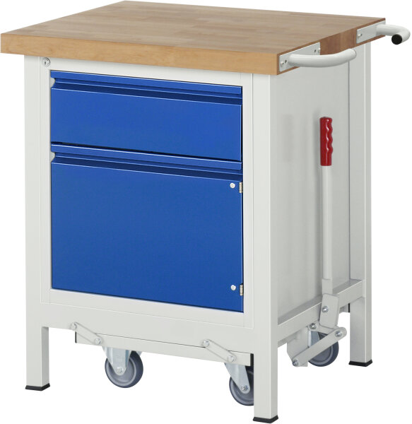RAU Werkbank mit Fahrgestell 8152I2, B750xT700xH880mm, 1xSchublade-TA, 1xTür, 05-8152I2-077R4F.11