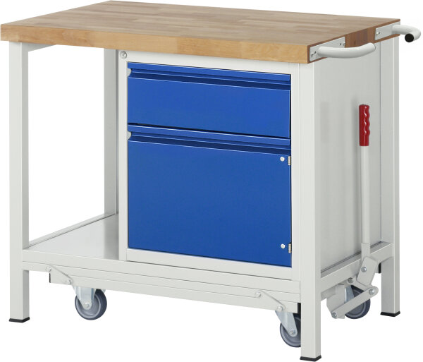 RAU Werkbank mit Fahrgestell 8152I6, B1000xT700xH880mm, 1xSchublade-TA, 1xTür, 05-8152I6-107R4F.11