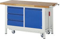 RAU Werkbank mit Fahrgestell 8468I2, B1500xT700xH880mm,...