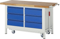 RAU Werkbank mit Fahrgestell 8473I2, B1500xT700xH880mm,...