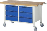 RAU Fahrbare Werkbank 8473I2, B1500xT700xH880mm,...