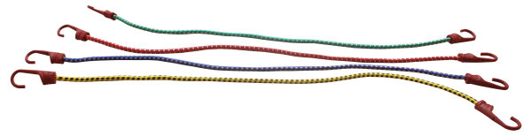 Universal Spanngummi,Ø 6,0 mm,0,75 mtr. lang Set a 20 Stück (je 5 Stück gelb/rot/blau/grün)