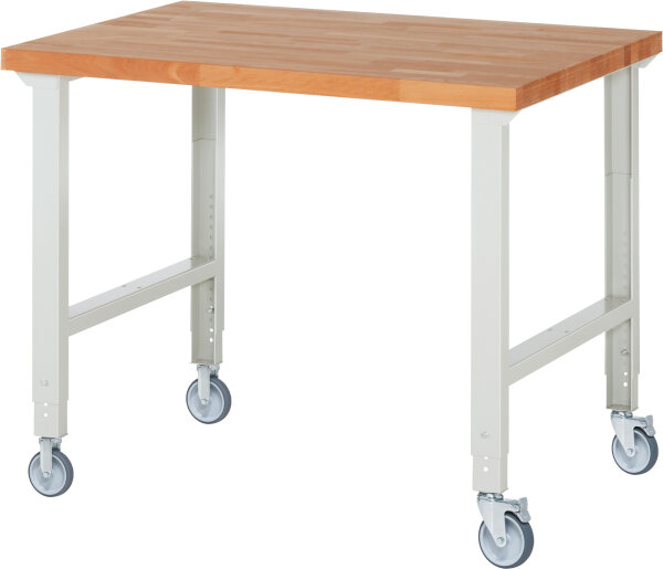 RAU Fahrbare Werkbank (höhenverstellbar) 7000-1, B1250xT900xH950-1000mm | 2BR-2LR, 05-7000-1-129B4H22.12