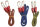 Profibau Flach-Spanngummi 71117 3-teilig, gelb 0,75 m, rot 1,00 m, blau 1,25 m lang, mit Karabinerhaken, 19 mm breit