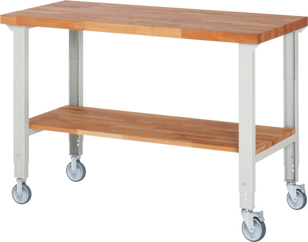 RAU Fahrbare Werkbank (höhenverstellbar) 7000-7, B1500xT700xH950-1000mm | 2BR-2LR, 05-7000-7-157B4H22.12