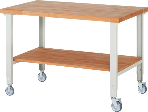 RAU Fahrbare Werkbank (höhenverstellbar) 7000-7, B1500xT900xH950-1000mm | 2BR-2LR, 05-7000-7-159B4H22.12