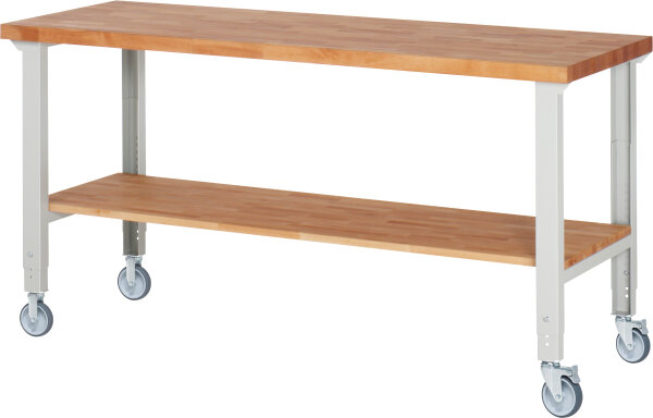 RAU Fahrbare Werkbank (höhenverstellbar) 7000-7, B2000xT700xH950-1000mm | 2BR-2LR, 05-7000-7-207B4H22.12