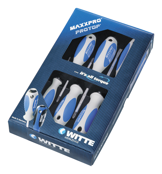 MAXXPRO Schraubendreher-Sortiment 72047 6-teilig, Schlitz und Kreuzschlitz, mit Softgriff
