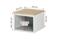 RAU Schubladenschrank L2.12, B580xT650xH460mm, M-Top-22mm, 1xTür, 03-L2.12AR-M.11