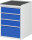 RAU Schubladenschrank L5.3, B580xT650xH825mm, MT-Top-25mm, 4xSchublade-TA, 03-L5.3A-MT.11