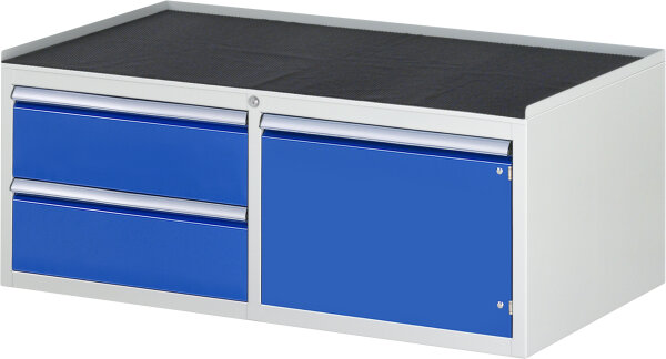 RAU Schubladenschrank LL2.0.12, B1145xT650xH465mm, MT-Top-25mm, 2xSchublade-TA,1xTür, 03-LL2.0.12A-MT.11