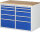 RAU Schubladenschrank LL5.2.2, B1145xT650xH825mm, B-Top-25mm, 10xSchublade-TA, 03-LL5.2.2A-B.11
