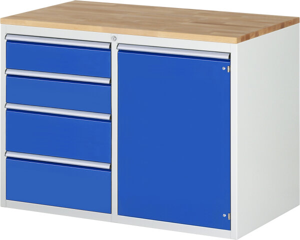 RAU Schubladenschrank LL5.20.12, B1145xT650xH825mm, B-Top-25mm, 4xSchublade-TA,1xTür, 03-LL5.20.12A-B.11