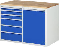 RAU Schubladenschrank LL5.24.12, B1145xT650xH825mm, B-Top-25mm, 6xSchublade-TA,1xTür, 03-LL5.24.12A-B.11