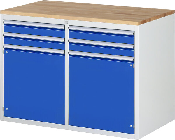 RAU Schubladenschrank LL5.7.7, B1145xT650xH825mm, B-Top-25mm, 4xSchublade-TA, 2xTür, 03-LL5.7.7A-B.11