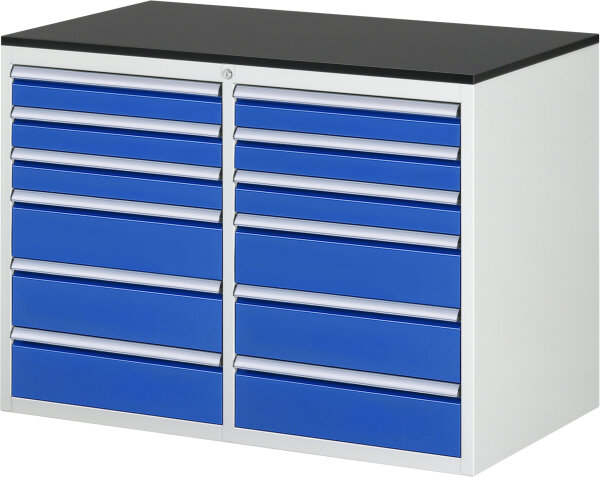 RAU Schubladenschrank LL5.9.9, B1145xT650xH820mm, M-Top-22mm, 12xSchublade-TA, 03-LL5.9.9A-M.11