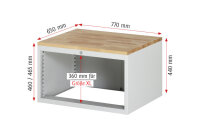 RAU Schubladenschrank XL2.0, B770xT650xH465mm, B-Top-25mm, 2xSchublade-TA, 03-XL2.0A-B.11