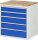 RAU Schubladenschrank XL5.11, B770xT650xH825mm, B-Top-25mm, 5xSchublade-TA, 03-XL5.11A-B.11