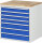 RAU Schubladenschrank XL5.17, B770xT650xH825mm, B-Top-25mm, 7xSchublade-TA, 03-XL5.17A-B.11