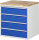 RAU Schubladenschrank XL5.1, B770xT650xH825mm, B-Top-25mm, 4xSchublade-TA, 03-XL5.1A-B.11