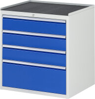 RAU Schubladenschrank XL5.3, B770xT650xH825mm, MT-Top-25mm, 4xSchublade-TA, 03-XL5.3A-MT.11