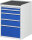 RAU Schubladenschrank L5.2, B580xT650xH825mm, MT-Top-25mm, 5xSchublade-VA, 13-L5.2A-MT.11