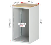RAU Schubladenschrank L7.9, B580xT650xH1030mm, M-Top-22mm, 7xSchublade-VA, 13-L7.9A-M.11