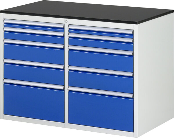 RAU Schubladenschrank LL5.2.2, B1145xT650xH820mm, M-Top-22mm, 10xSchublade-VA, 13-LL5.2.2A-M.11