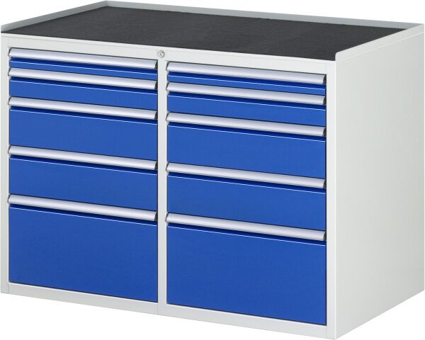 RAU Schubladenschrank LL5.2.2, B1145xT650xH825mm, MT-Top-25mm, 10xSchublade-VA, 13-LL5.2.2A-MT.11
