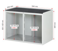 RAU Schubladenschrank LL5.23.12, B1145xT650xH825mm, B-Top-25mm, 5xSchublade-VA,1xTür, 13-LL5.23.12A-B.11