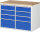 RAU Schubladenschrank LL5.3.3, B1145xT650xH825mm, B-Top-25mm, 8xSchublade-VA, 13-LL5.3.3A-B.11