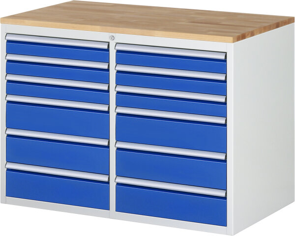 RAU Schubladenschrank LL5.9.9, B1145xT650xH825mm, B-Top-25mm, 12xSchublade-VA, 13-LL5.9.9A-B.11