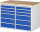 RAU Schubladenschrank LL5.9.9, B1145xT650xH825mm, B-Top-25mm, 12xSchublade-VA, 13-LL5.9.9A-B.11