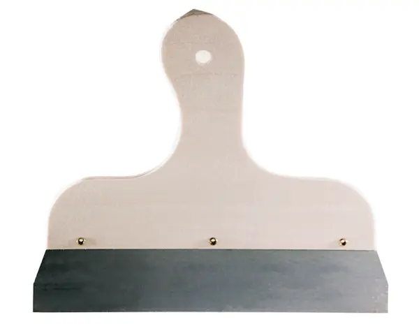 Profibau Flächenspachtel 75116 250 mm, Naturholzgriff, Elastisches Federstahlblatt