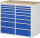 RAU Schubladenschrank LL7.11.11, B1145xT650xH1035mm, B-Top-25mm, 16xSchublade-VA, 13-LL7.11.11A-B.11