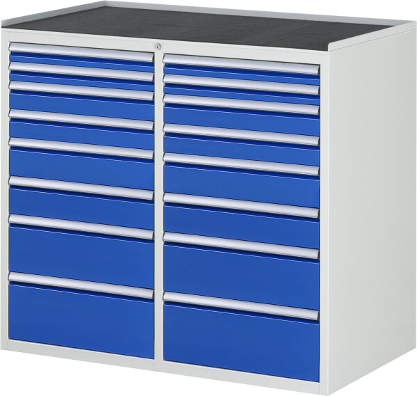 RAU Schubladenschrank LL7.11.11, B1145xT650xH1035mm, MT-Top-25mm, 16xSchublade-VA, 13-LL7.11.11A-MT.11