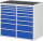 RAU Schubladenschrank LL7.11.11, B1145xT650xH1035mm, MT-Top-25mm, 16xSchublade-VA, 13-LL7.11.11A-MT.11