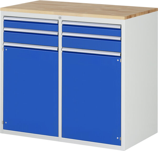 RAU Schubladenschrank LL7.12.12, B1145xT650xH1035mm, B-Top-25mm,4xSchublade-VA,2xTür, 13-LL7.12.12A-B.11