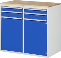 RAU Schubladenschrank LL7.12.12, B1145xT650xH1035mm, B-Top-25mm,4xSchublade-VA,2xTür, 13-LL7.12.12A-B.11
