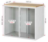 RAU Schubladenschrank LL7.6.6, B1145xT650xH1030mm, M-Top-22mm, 12xSchublade-VA, 13-LL7.6.6A-M.11