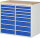 RAU Schubladenschrank LL7.8.8, B1145xT650xH1035mm, B-Top-25mm, 16xSchublade-VA, 13-LL7.8.8A-B.11