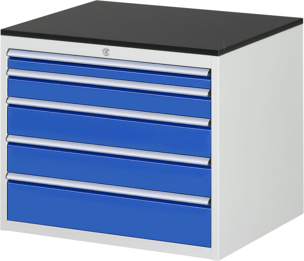 RAU Schubladenschrank XL3.11, B770xT650xH640mm, M-Top-22mm, 5xSchublade-VA, 13-XL3.11A-M.11